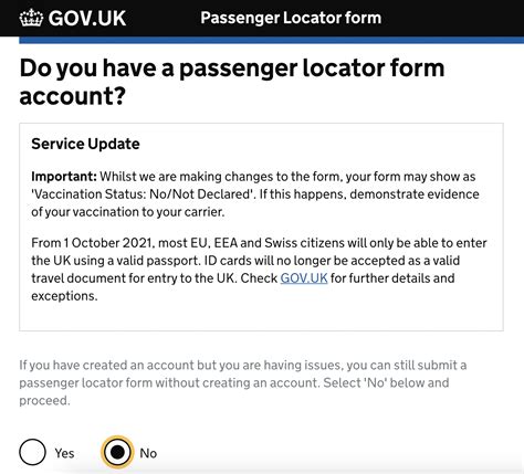 return to uk passenger locator form
